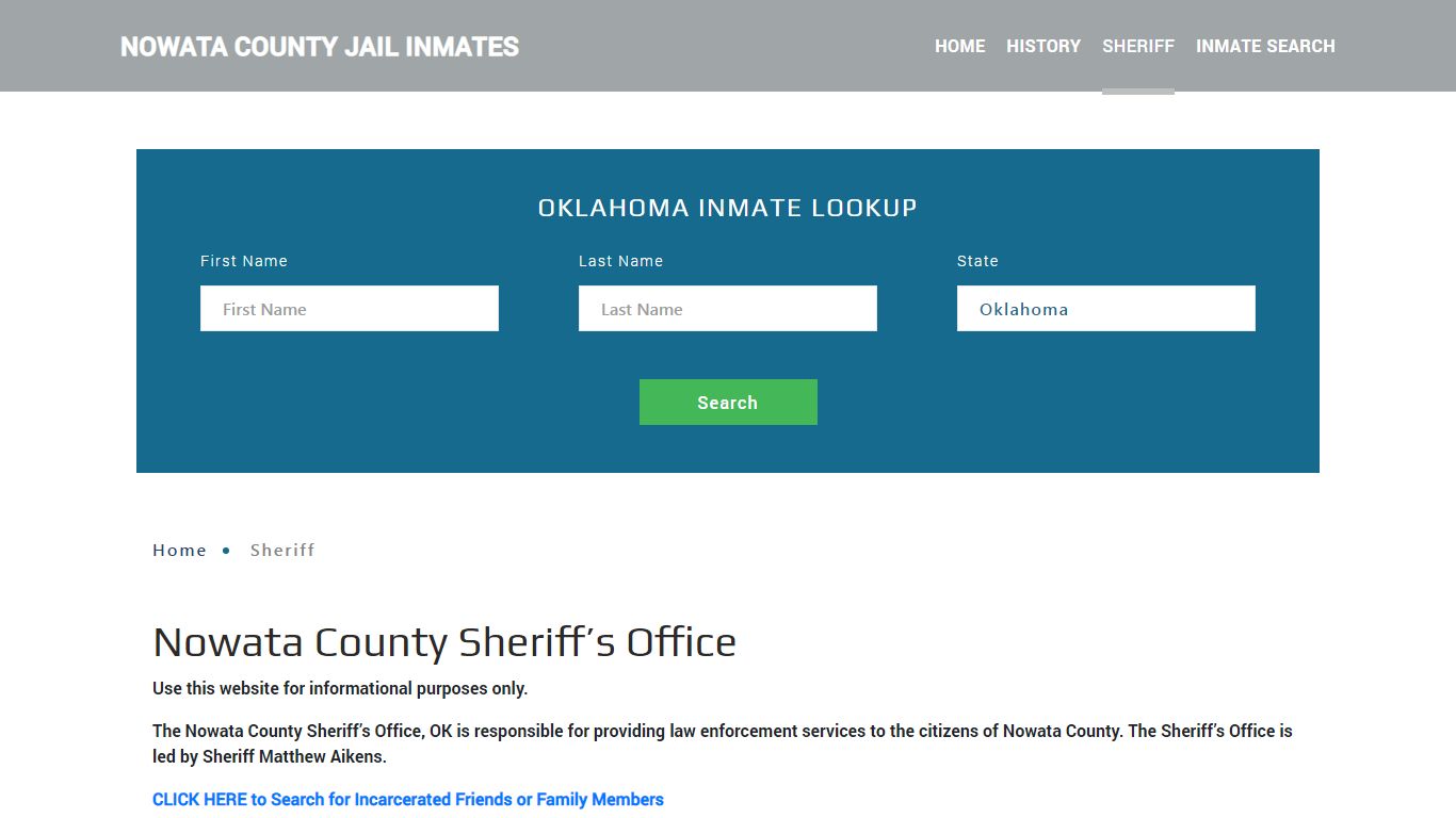 Nowata County Sheriff, OK Arrest Warrant Lookup