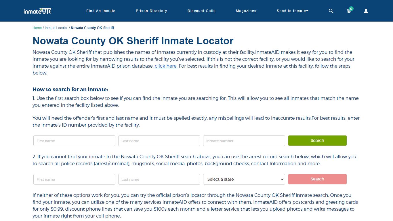 Nowata County OK Jail | Inmate Locator, Inmate Communication